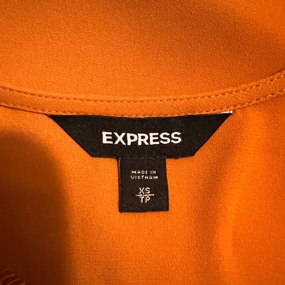 Express Mustard Lace Accent Blouse - Picture 5 of 5